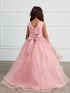 Big Girls Mauve Pearl Rhinestone Lace Tail Skirt Junior Bridesmaid Dress 8-16 - SophiasStyle.com